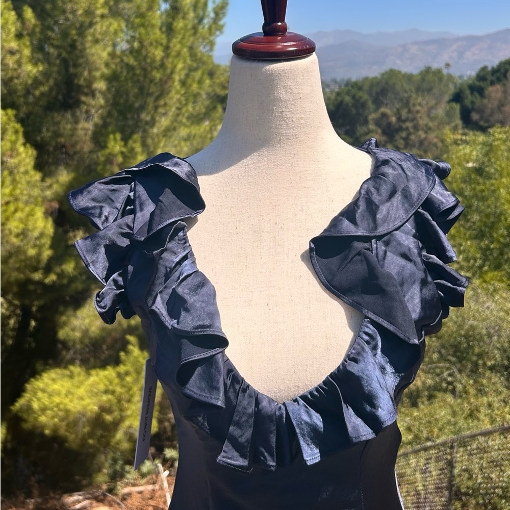 Princess Polly Navy Ruffle Mini Dress - Picture 3 of 6
